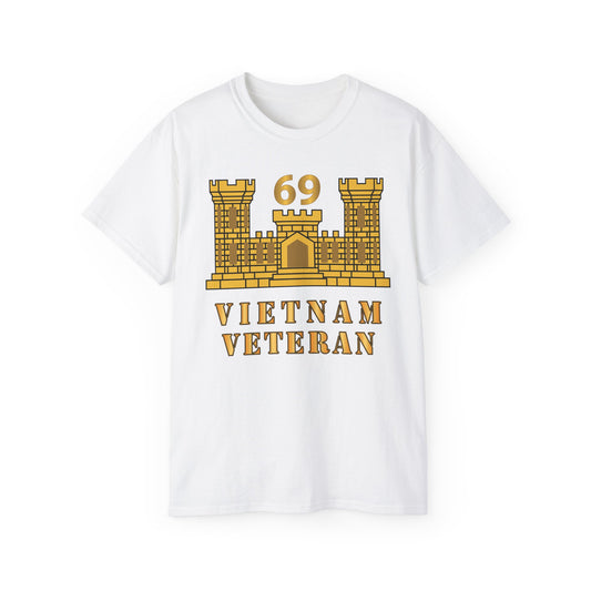 Unisex Ultra Cotton Tee - Army - 69th Engineer Battalion - ENG Branch - Vietnam Veteran X 300