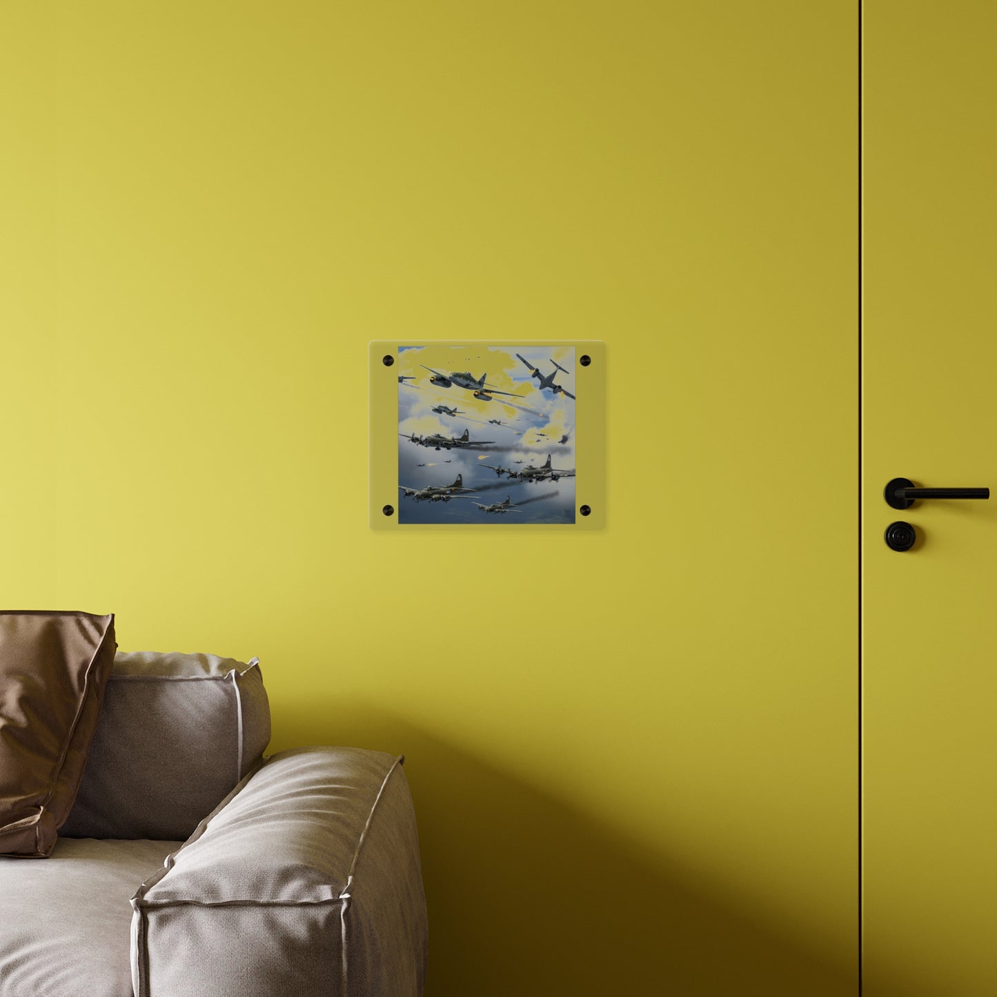 Acrylic Wall Art Panel - German jet fighters attacking US bombing formations