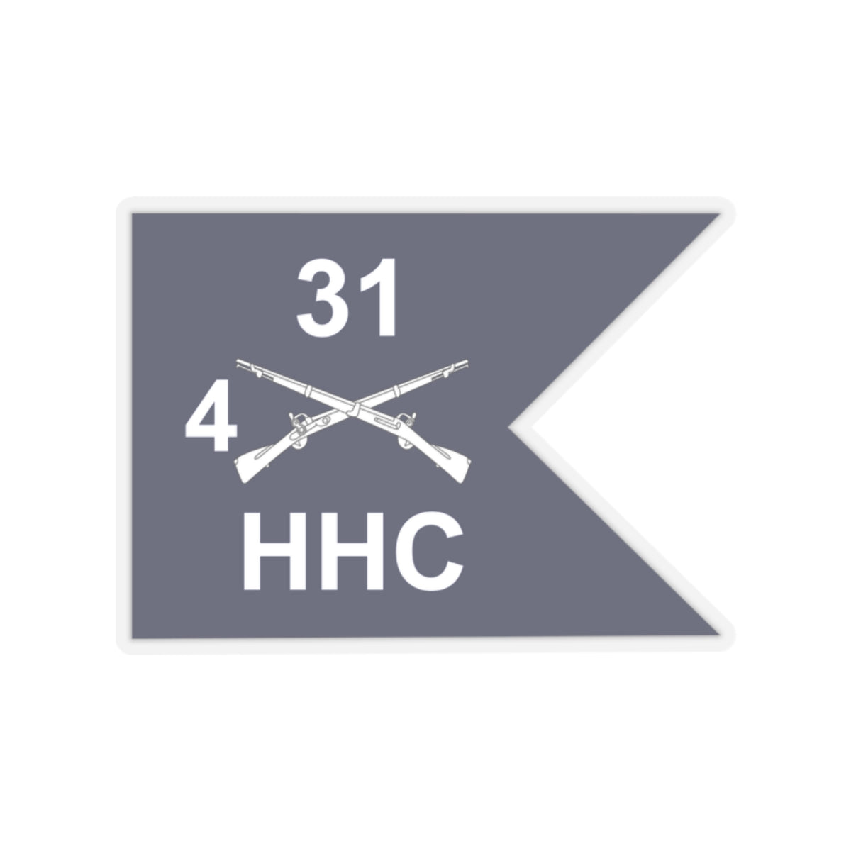 Kiss-Cut Stickers - Army - HHC,  4th Battalion, 31st Infantry Regiment - Guidon X 300