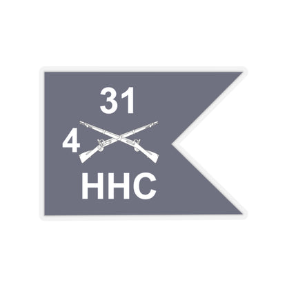 Kiss-Cut Stickers - Army - HHC,  4th Battalion, 31st Infantry Regiment - Guidon X 300