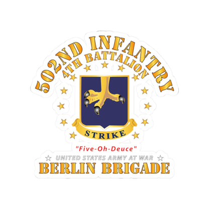 Kiss-Cut Stickers - Army - 4th Battalion 502nd Infantry - Berlin Brigade X 300