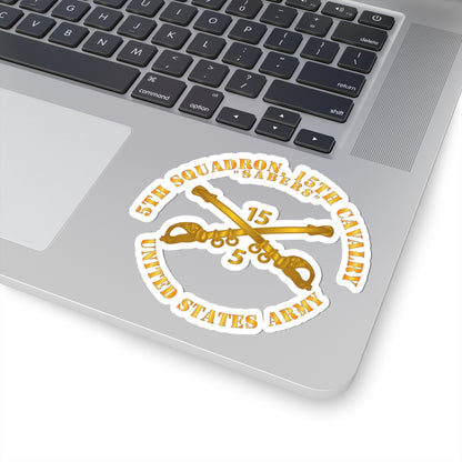 Kiss-Cut Stickers - Army -  5th Squadron, 15th Cavalry - Sabers w Br