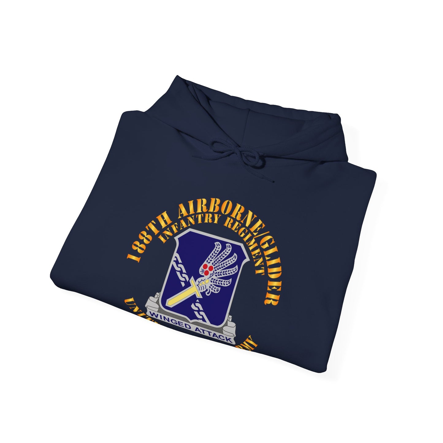 Unisex Heavy Blend™ Hooded Sweatshirt - Army  - 188th Airborne - Glider Infantry Regiment - DUI X 300