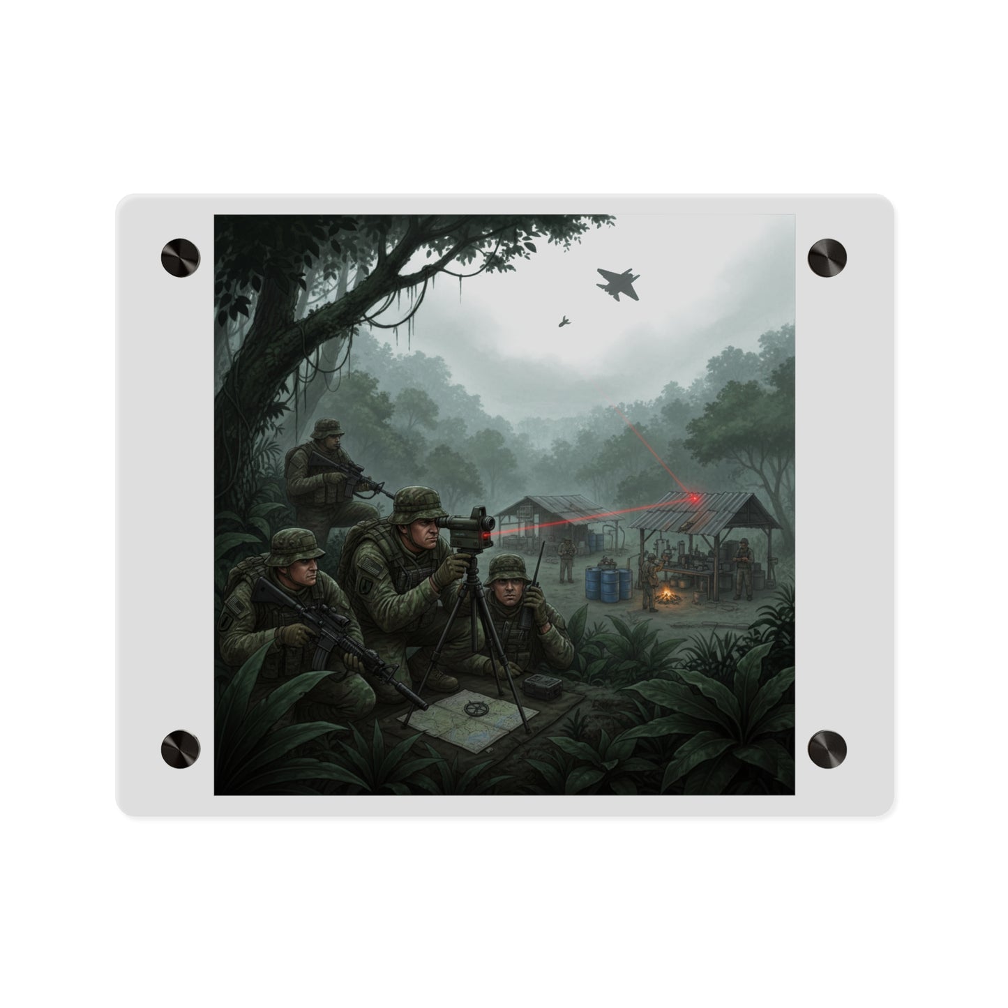 Acrylic Wall Art Panel - SOF Team Hitting a Jungle Drug Lab