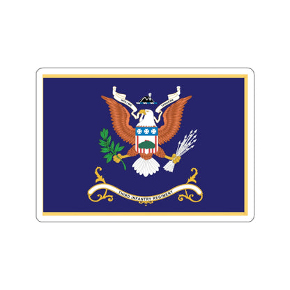 Kiss-Cut Stickers - Army - Regimental Colors - 3rd Infantry Regiment  - NOLI ME TANGERE - Flag w Fringe X 300