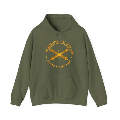 Unisex Heavy Blend™ Hooded Sweatshirt - 4th Bn 41st Artillery - Mission Accomplished - US Army  w Branch X 300