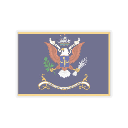 Kiss-Cut Stickers - Army - Regimental Colors - 71st Infantry Regiment  - PREPARED TO GUARD Flag w Fringe X 300