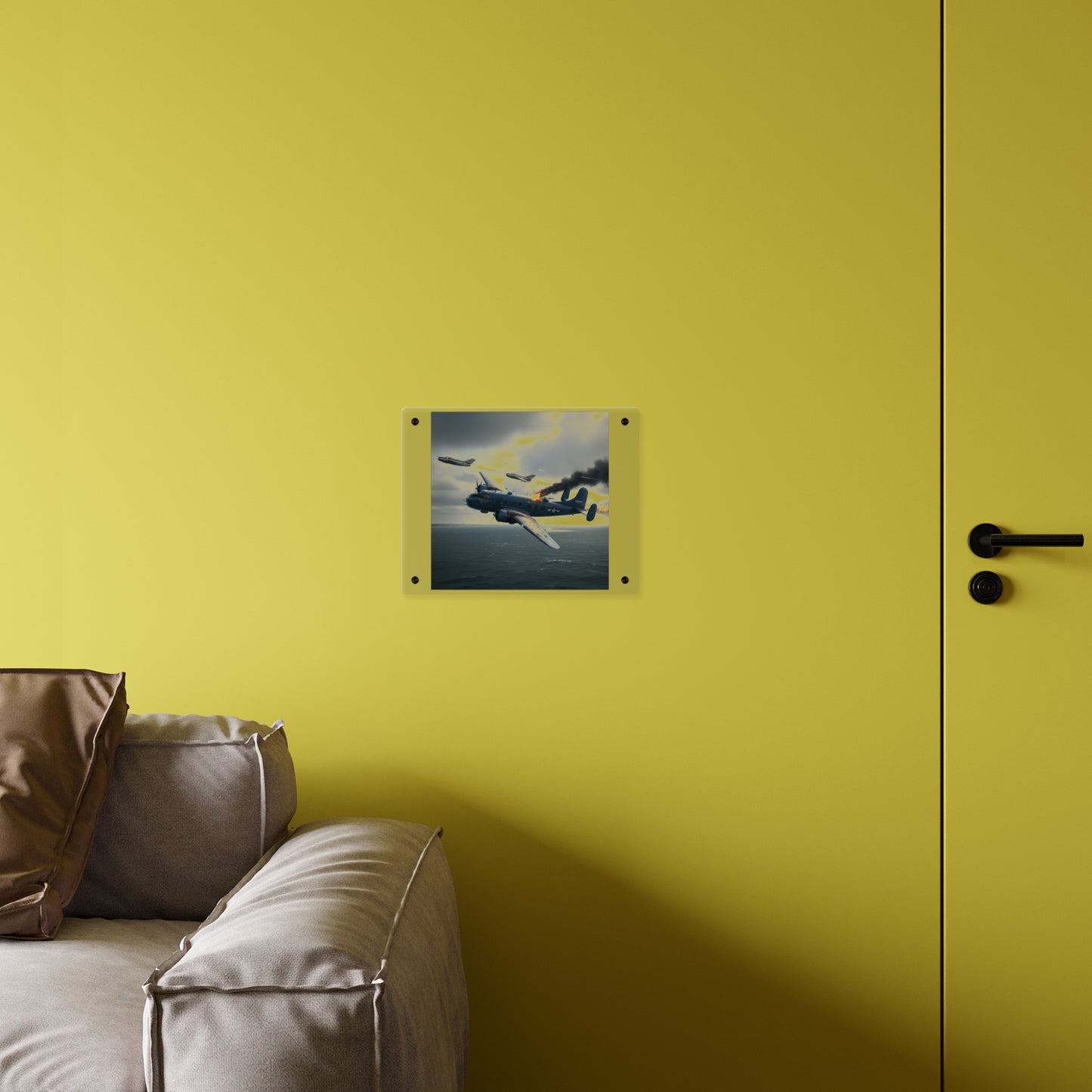 Acrylic Wall Art Panel - April 8, 1950, Baltic Sea - Latvia Soviet fighters shot down a U.S. Navy PB4Y-2 - Liberator - Cold War