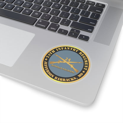 Kiss-Cut Stickers - Army - 24th Infantry Regiment - Jefferson Barracks, MO - Buffalo Soldiers w Inf Branch