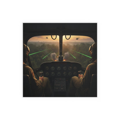 Indoor and Outdoor Silk Posters - Pilots View Hot LZ - Vietnam