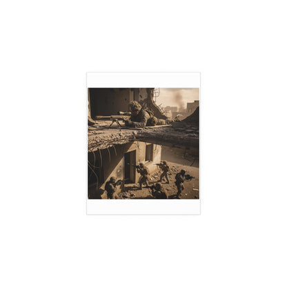 Indoor and Outdoor Silk Posters - Marine Sniper Providing Overwatch for Breach Team