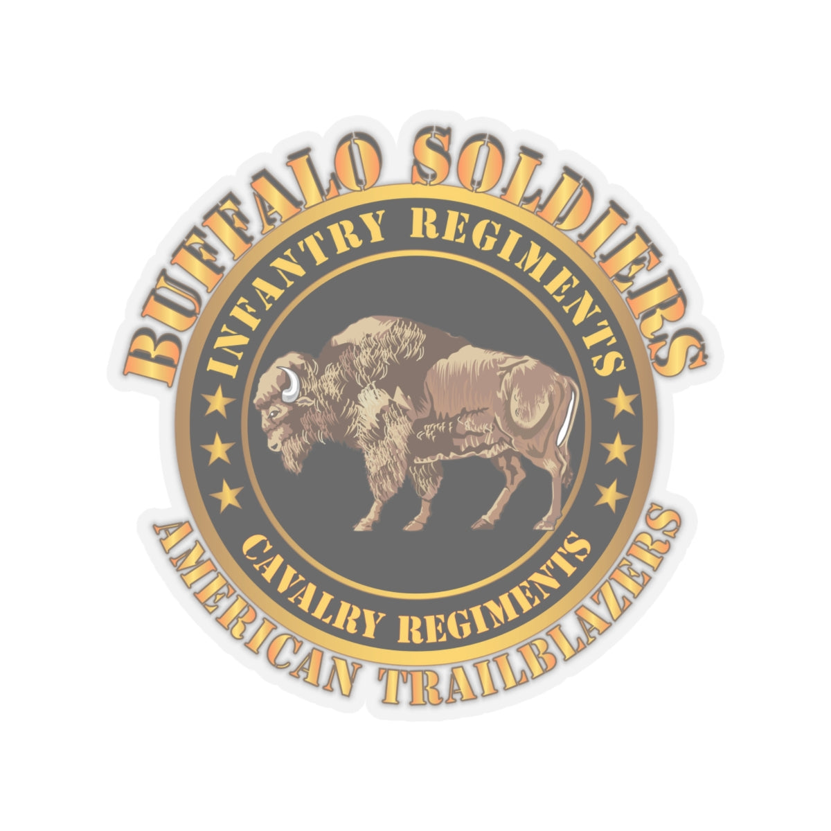 Kiss-Cut Stickers - Army - Buffalo Soldiers - Infantry - Cavalry Regiments