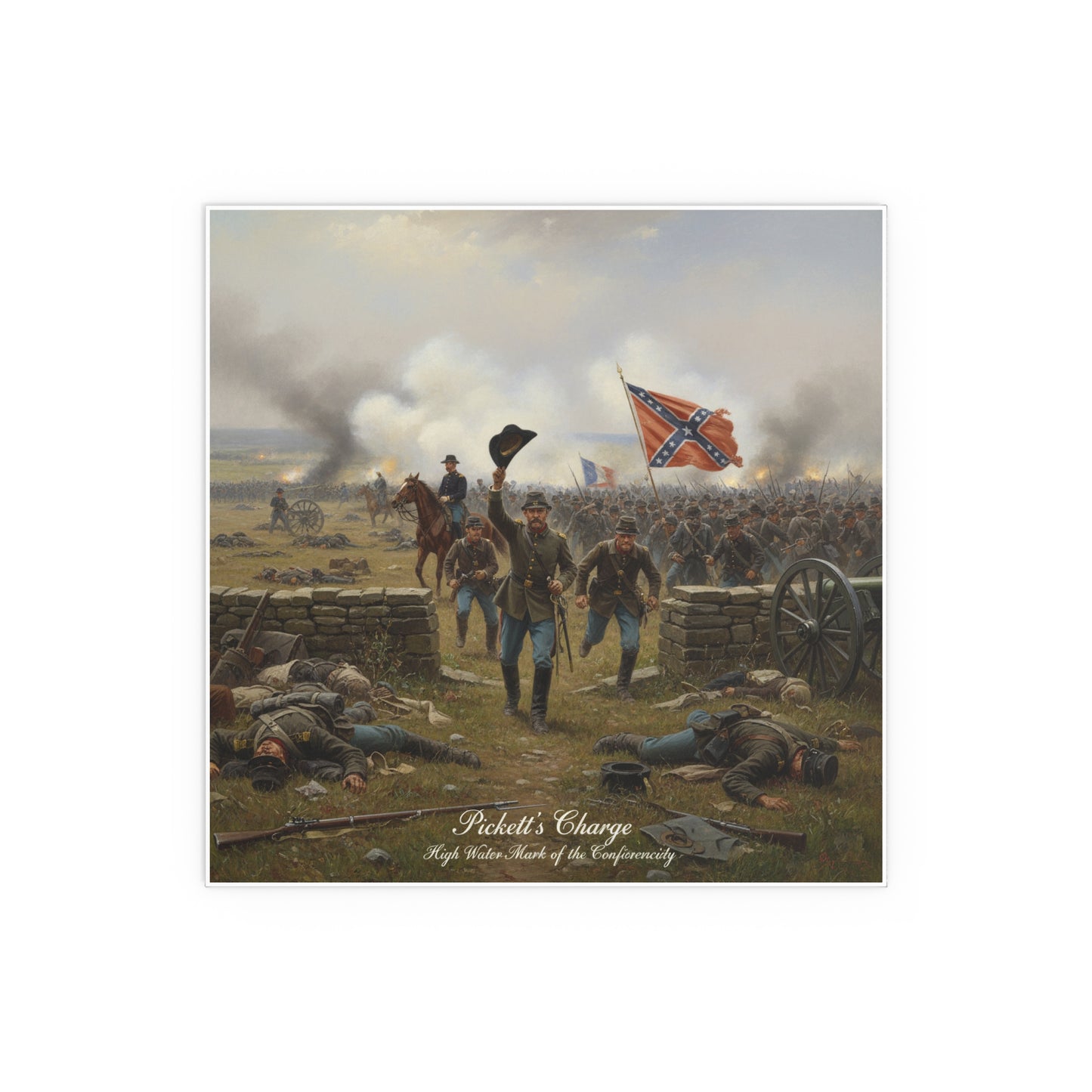 Indoor and Outdoor Silk Posters - Picketts Charge with Hat