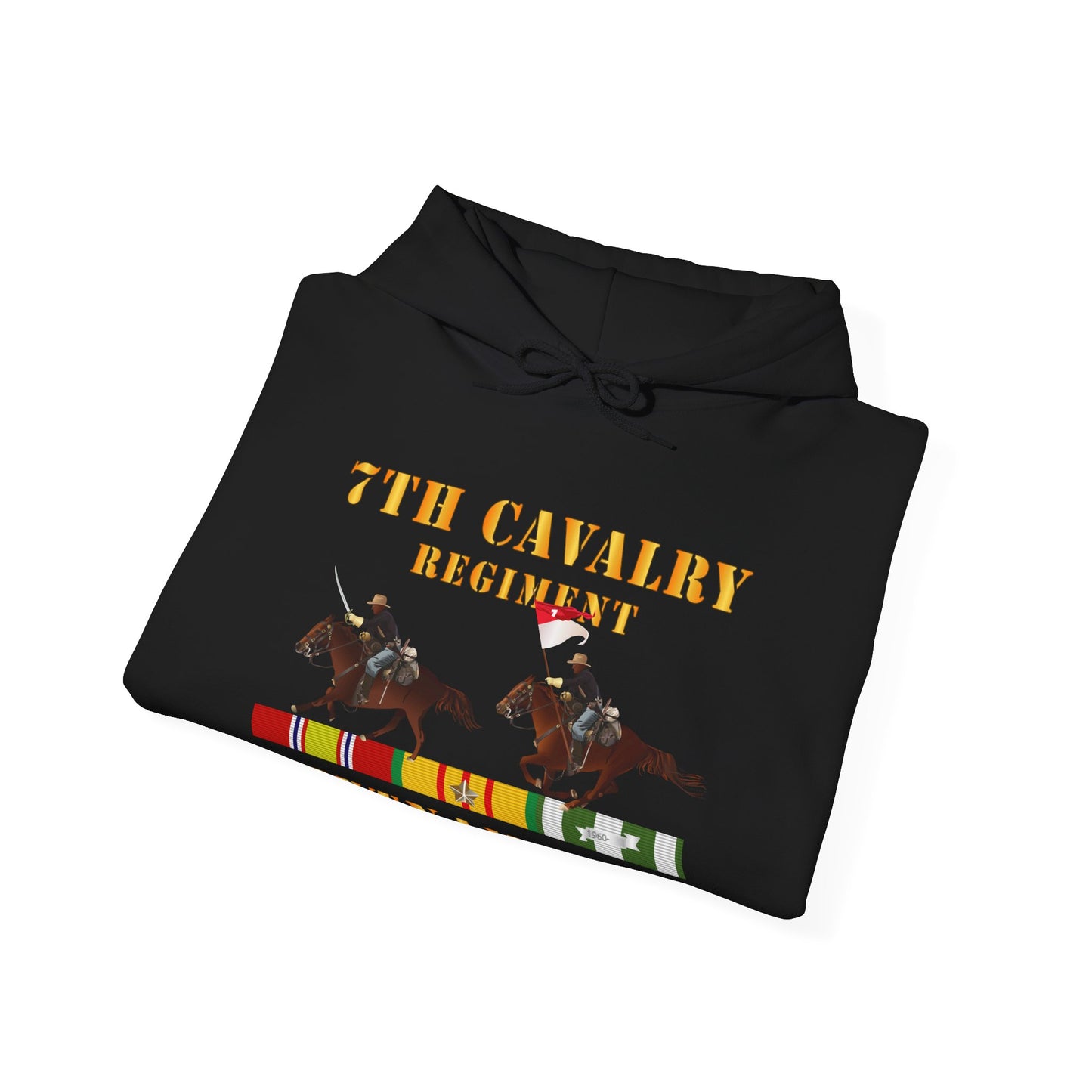 Unisex Heavy Blend™ Hooded Sweatshirt - Army - 7th Cavalry Regiment - Vietnam War wt 2 Cav Riders and VN SVC X300