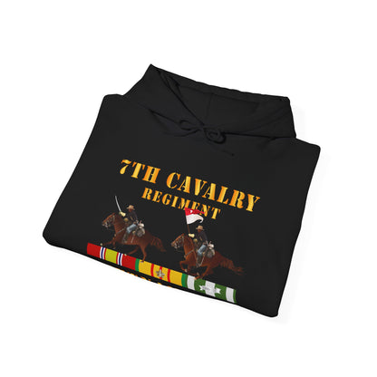 Unisex Heavy Blend™ Hooded Sweatshirt - Army - 7th Cavalry Regiment - Vietnam War wt 2 Cav Riders and VN SVC X300