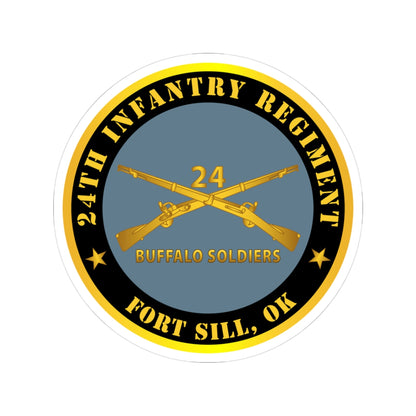 Kiss-Cut Stickers - Army - 24th Infantry Regiment - Fort Sill, OK - Buffalo Soldiers w Inf Branch