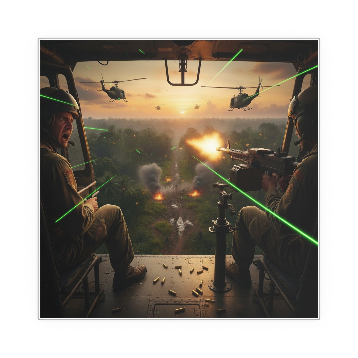 Indoor and Outdoor Silk Posters - VIetnam Hot LZ from Side Door
