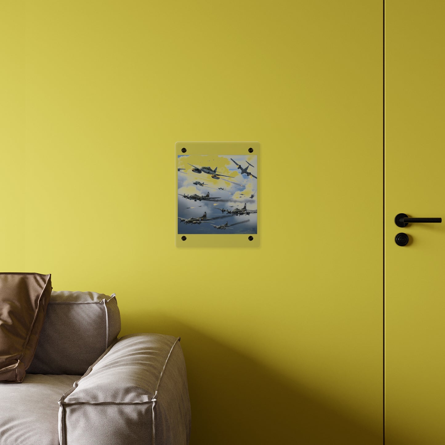 Acrylic Wall Art Panel - German jet fighters attacking US bombing formations