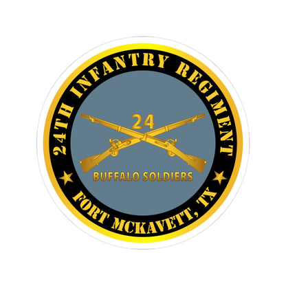 Kiss-Cut Stickers - Army - 24th Infantry Regiment - Fort McKavett, TX - Buffalo Soldiers w Inf Branch