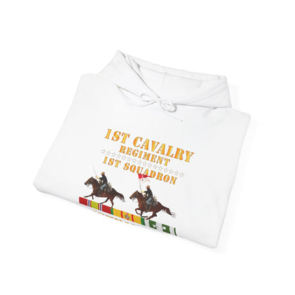 Unisex Heavy Blend™ Hooded Sweatshirt - Army - 1st Squadron, 1st Cavalry Regiment - Vietnam War wt 2 Cav Riders and VN SVC X300
