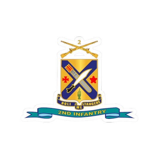 Kiss-Cut Stickers - Army - 2nd Infantry Regiment  w Br - Ribbon
