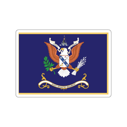 Kiss-Cut Stickers - Army - Regimental Colors - 8th Infantry Regiment  - LOYALTY TO COUNTRY - Flag w Fringe X 300