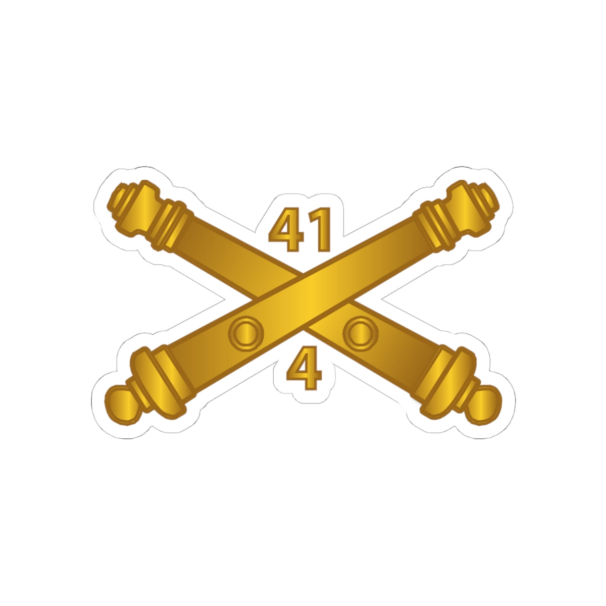 Kiss-Cut Stickers - Army - 4th Bn 41st Artillery  w Branch X 300
