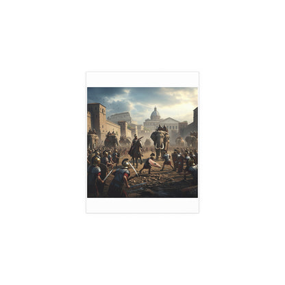 Indoor and Outdoor Silk Posters - Hannibal Battling the Roman Legions as he Enters Rome