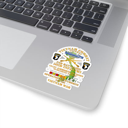 Kiss-Cut Stickers - Army - 2nd Bn 502nd Infantry - 101st ABN - Operation Hawthorne w VN SVC