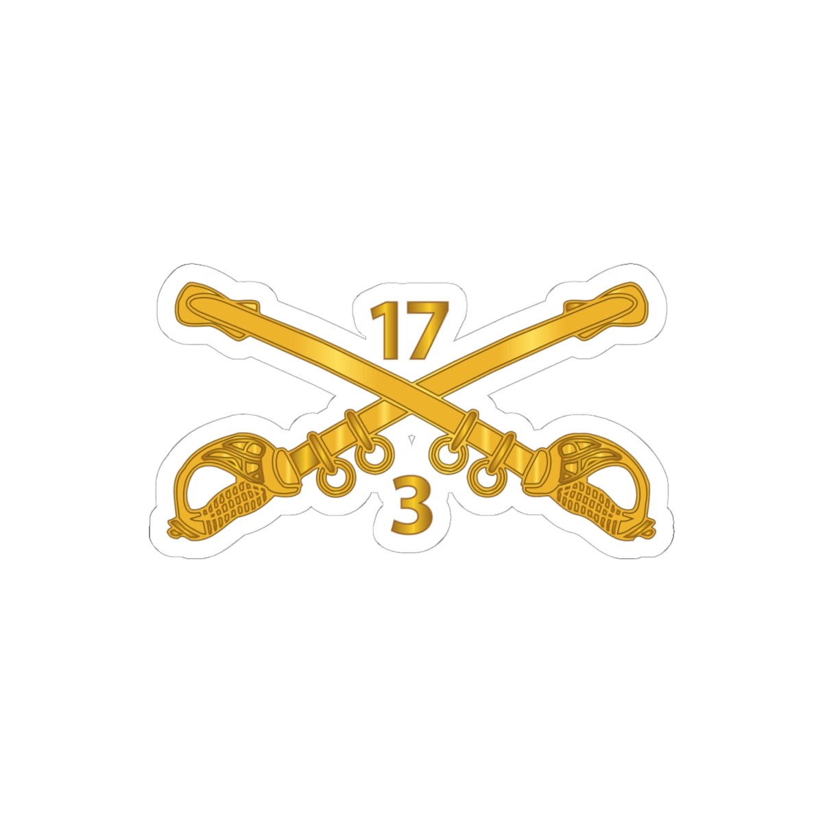 Kiss-Cut Stickers - Army - 3rd Squadron 17th Cavalry Regiment Branch wo Txt