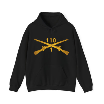 Unisex Heavy Blend™ Hooded Sweatshirt - Army -  1st Battalion, 110th Infantry Regiment - Inf Branch wo Txt X 300