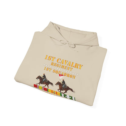 Unisex Heavy Blend™ Hooded Sweatshirt - Army - 1st Squadron, 1st Cavalry Regiment - Vietnam War wt 2 Cav Riders and VN SVC X300