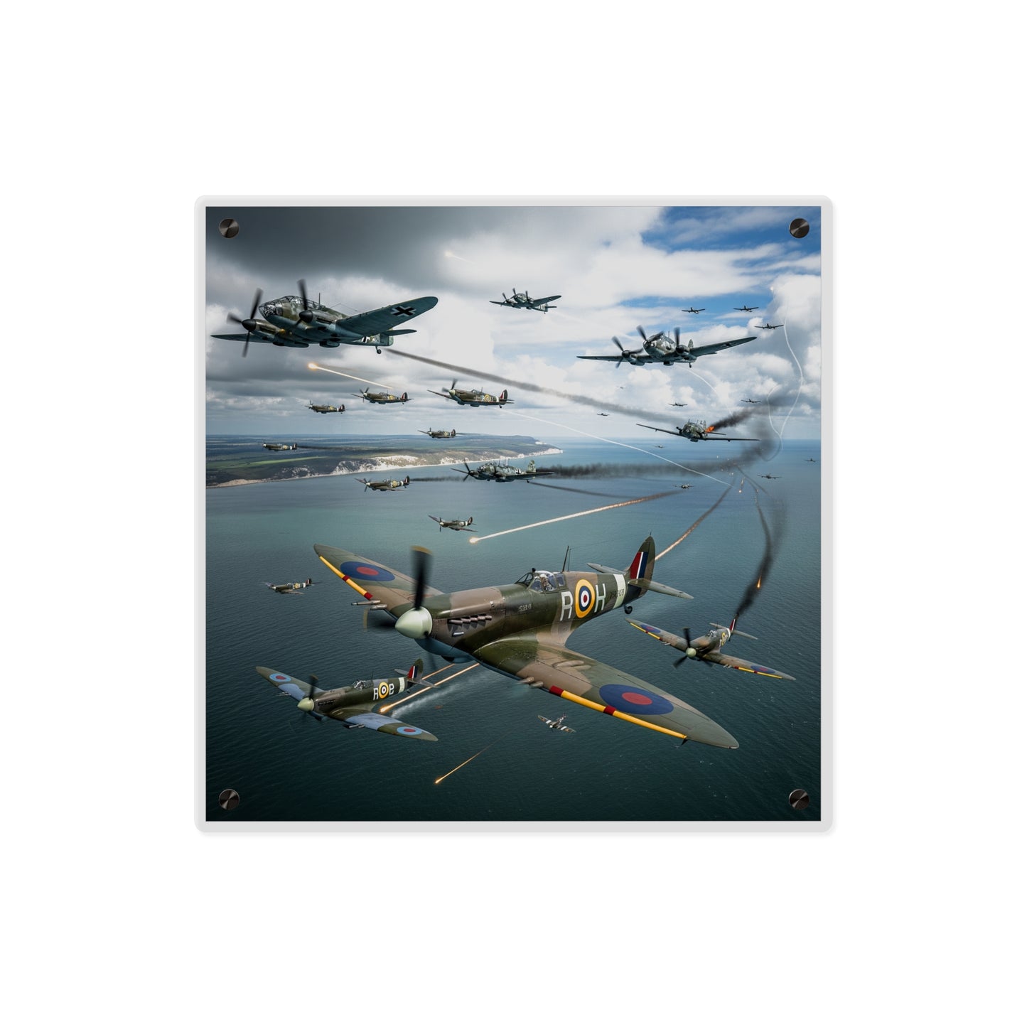 Acrylic Wall Art Panel - British and German aircraft during the Battle of Britain
