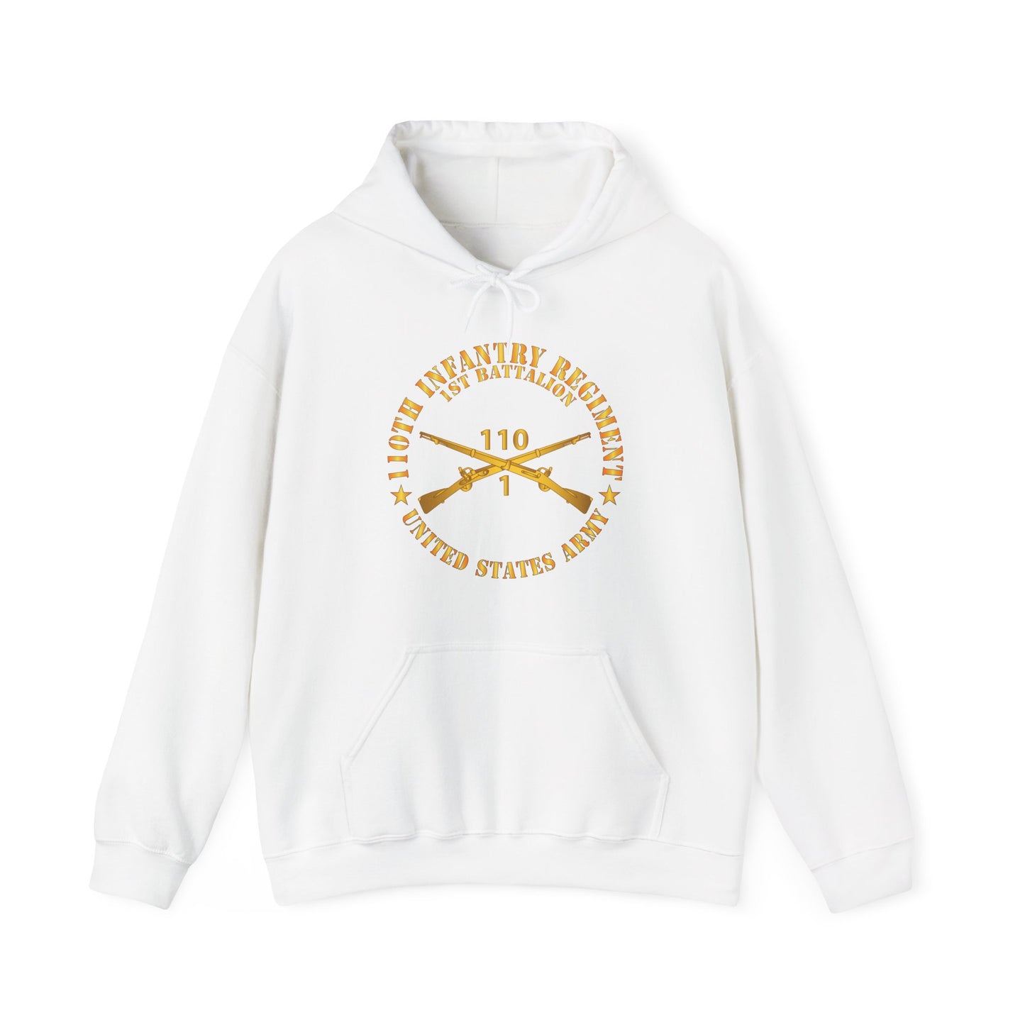 Unisex Heavy Blend™ Hooded Sweatshirt - Army - 1st Battalion, 110th Infantry Regiment - Br  X 300