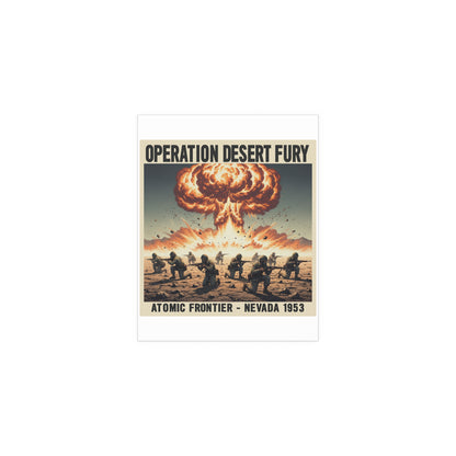 Indoor and Outdoor Silk Posters - Atomic Testing in Nevada Desert Operation Fury