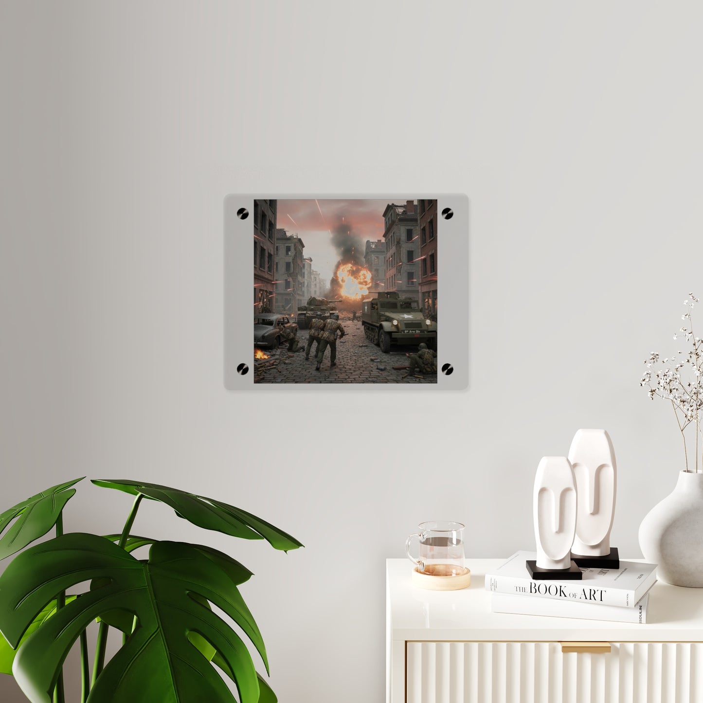 Acrylic Wall Art Panel - M3A1 - 9th Armor Division Attack - WWII