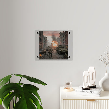 Acrylic Wall Art Panel - M3A1 - 9th Armor Division Attack - WWII