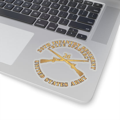 Kiss-Cut Stickers - Army - 26th Infantry Regiment - Blue Spaders w Infantry Br X 300