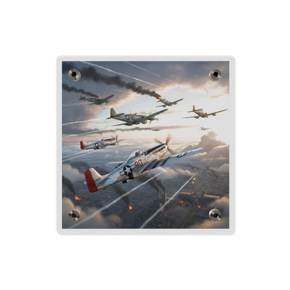 Acrylic Wall Art Panel - Red Tails in Action