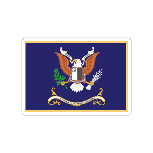 Kiss-Cut Stickers - Army - Regimental Colors - 56th Infantry Regiment  - HONOR, LOYALTY Flag w Fringe X 300