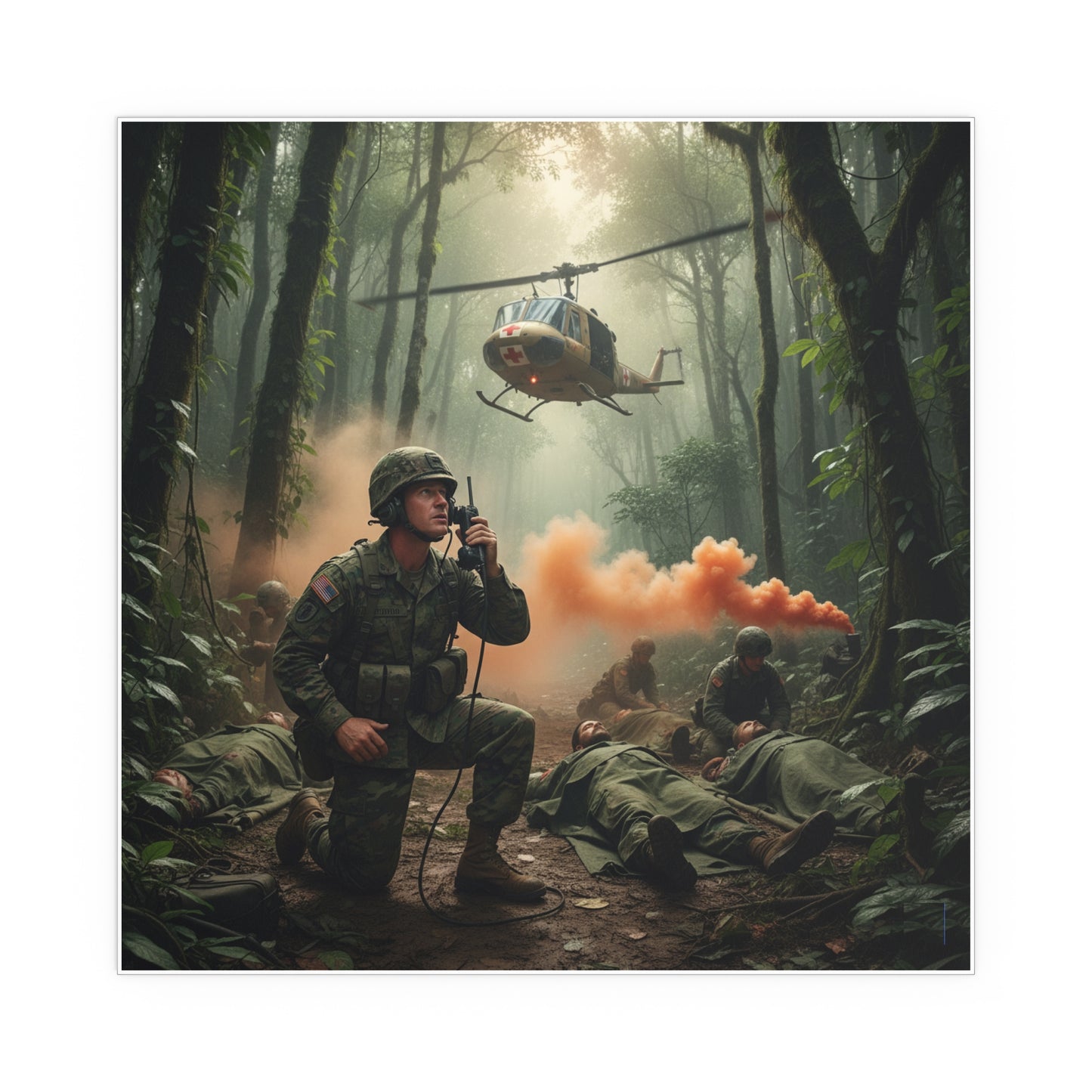 Indoor and Outdoor Silk Posters - Medevac Request - Vietnam