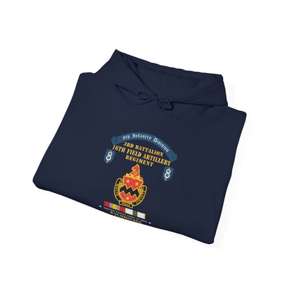Unisex Heavy Blend™ Hooded Sweatshirt - 8th Infantry Division Scroll - 3rd Bn, 16th Field Artillery Regiment - Baumholder Germany - Cold War Vet w COLD SVC X 300