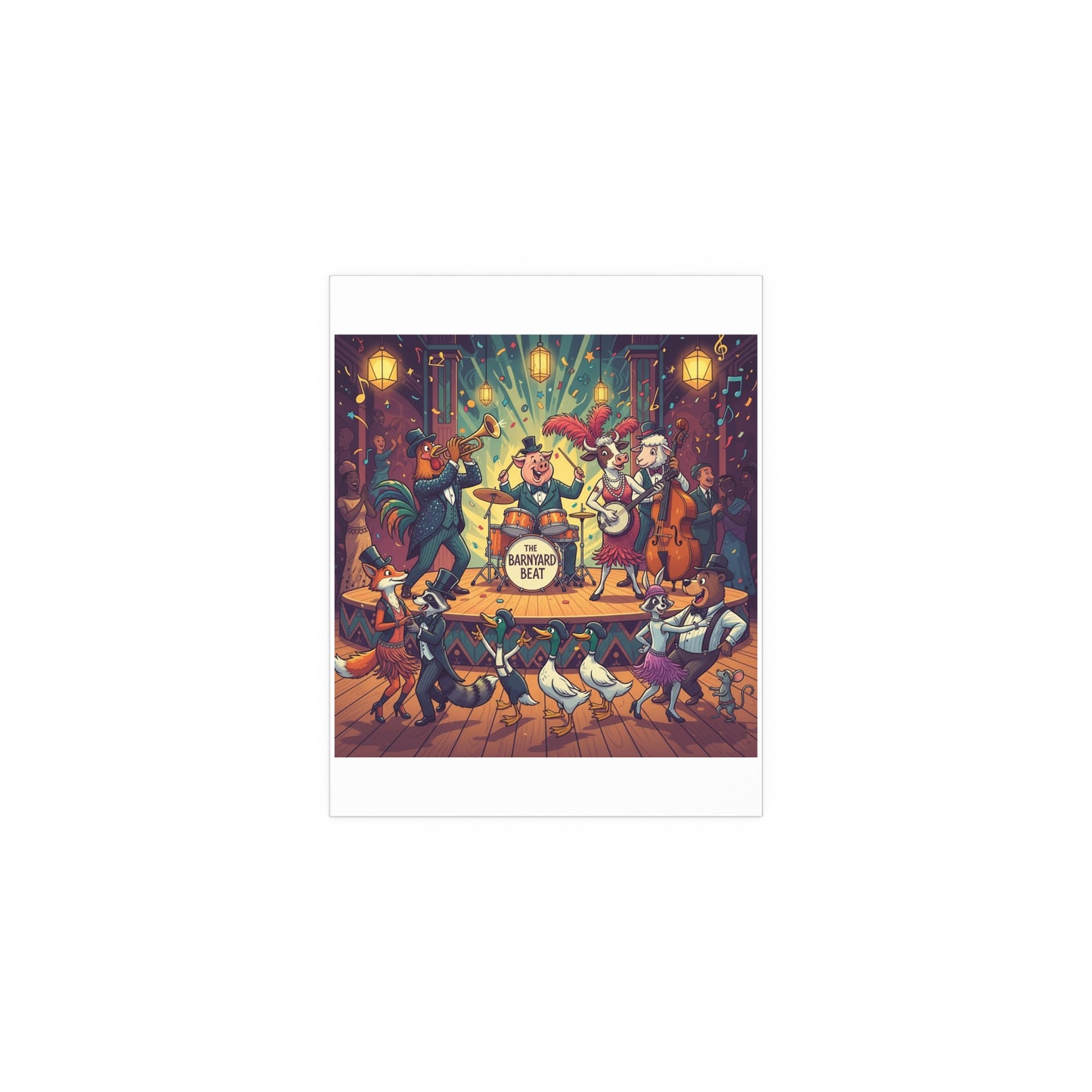 Indoor and Outdoor Silk Posters - Farm Band Dance