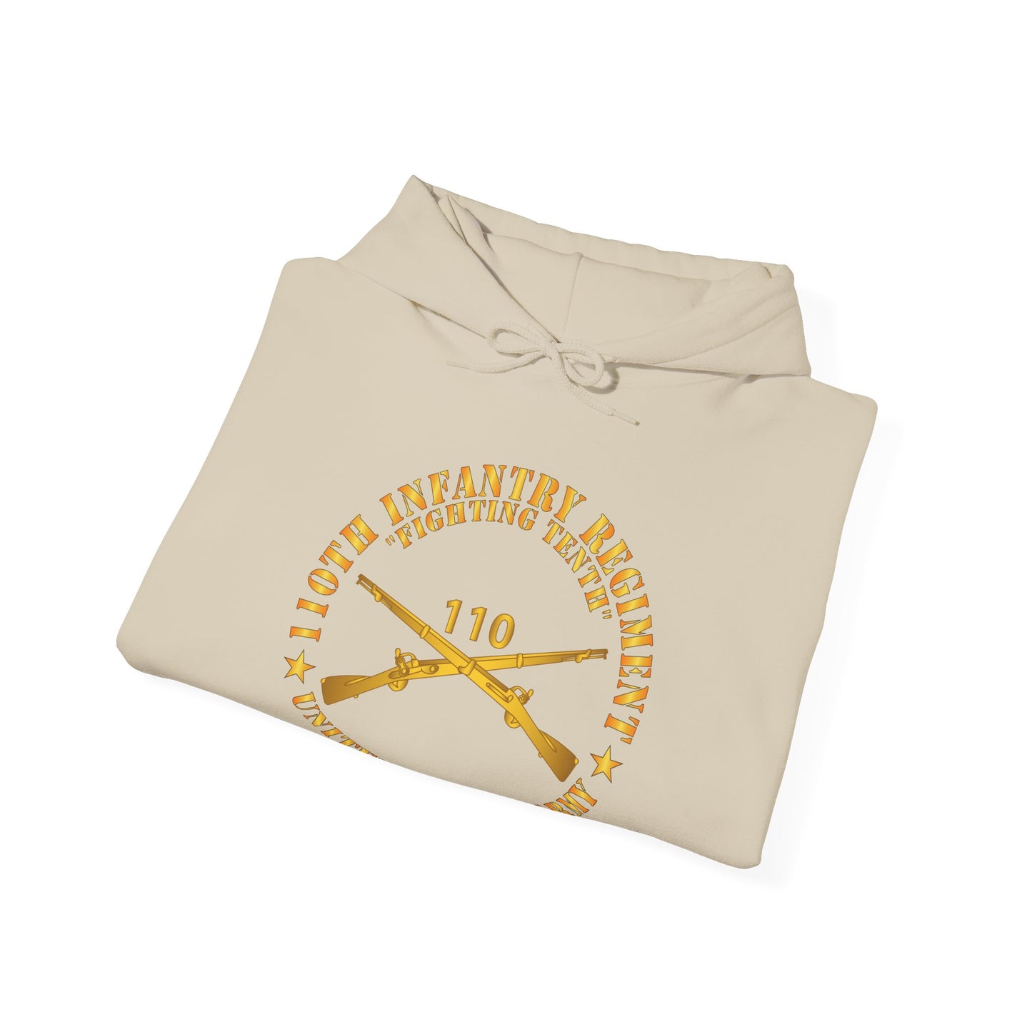 Unisex Heavy Blend™ Hooded Sweatshirt - Army - 110th Infantry Regiment - Fighting Tenth - Br X 300