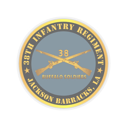 Kiss-Cut Stickers - Army - 38th Infantry Regiment - Buffalo Soldiers - Jackson Barracks, LA w Inf Branch