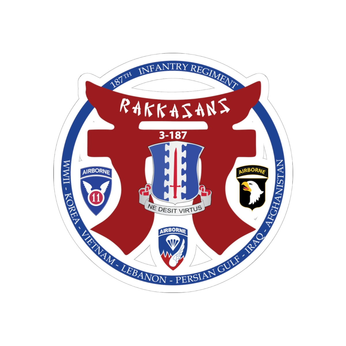 Kiss-Cut Stickers - 187th INF Regiment - Rakkasans - Special