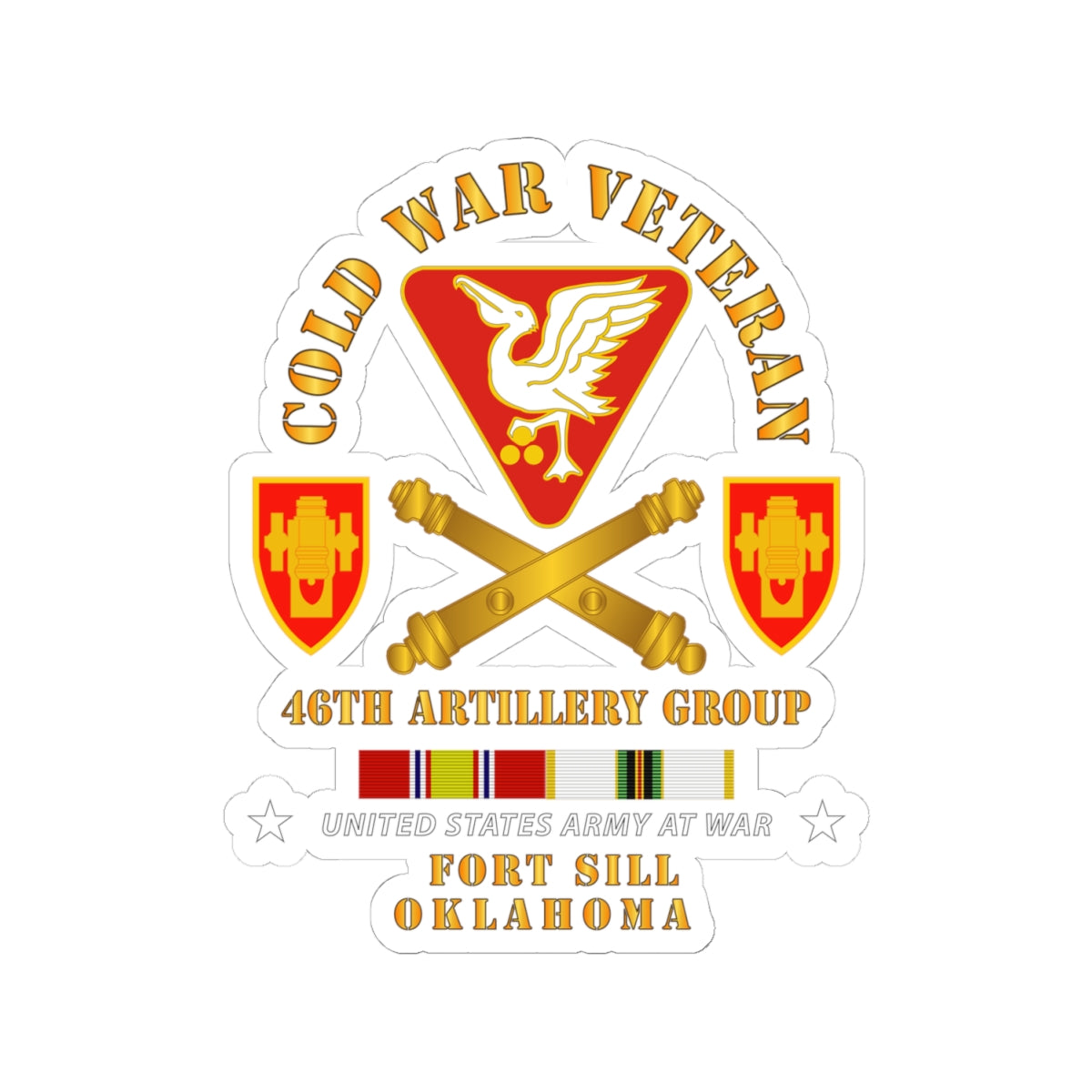 Kiss-Cut Stickers - Army - Cold War Vet - 46th Artillery Group - Fort Sill, OK w COLD SVC