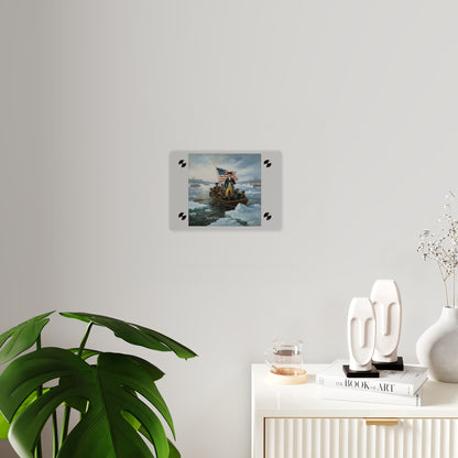 Acrylic Wall Art Panel - Washington Crossing the Delaware duing the Revolutionary War