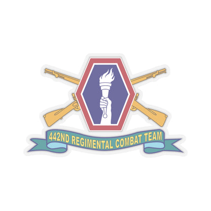 Kiss-Cut Stickers - Army - 442nd Infantry Regimental Combat Team w Br - SSI - Ribbon X 300