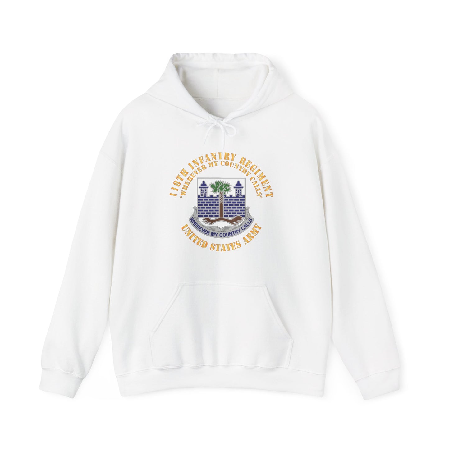 Unisex Heavy Blend™ Hooded Sweatshirt - Army -  118th Infantry Regiment - Wherever My Country Calls - US Army X 300
